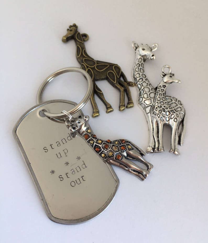 Stand up Giraffe Keychain Etsy
