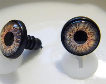 Brown safety eyes, 12-14-16-18-20 mm for stuffed animals, amigurumi, crochet animals, gurumi eyes, doll eyes, glass cabochon safety eyes.