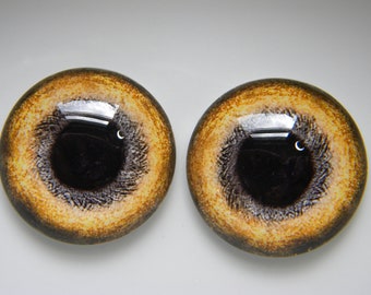 Glass Eyes, dog eyes, light brown dog eyes, glass dog eyes, doll eyes, light brown eyes, sculpture eyes.  One Pair-Choose size from menu