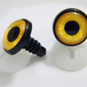 Yellow safety eyes, bird eyes, 12-14-16-18-20 mm for stuffed animal eyes, amigurumi eyes, crochet animal eyes, gurumi eyes, etc.