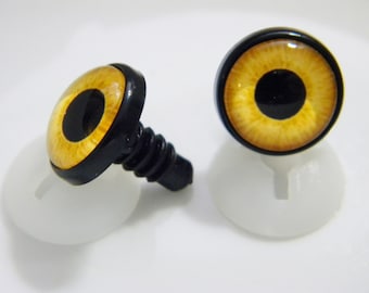 Yellow safety eyes, bird eyes, 12-14-16-18-20 mm for stuffed animal eyes, amigurumi eyes, crochet animal eyes, gurumi eyes, etc.