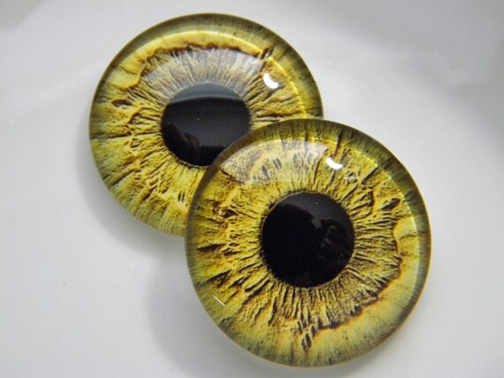 Glass eyes, gold eyes, dragon eyes, creature eyes, gold cat eyes, golden  eyes for sculptures, crafts, etc. One Pair-Choose size from menu.