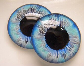 Glass eyes, Fantasy Eyes, glass doll eyes, Doll Eyes, Bright colored eyes, colorful eyes, craft eyes.  One Pair-Choose size from menu.