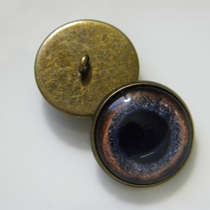Glass eyes, brown dog eyes, brown sew on eyes, brown button eyes, loop back buttons, Sew on Glass Eyes.  Choose size from menu.