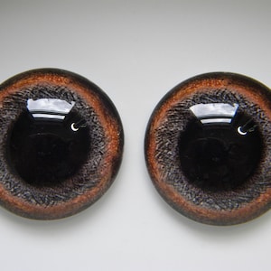Glass Eyes, dog eyes, dark brown dog eyes, glass dog eyes, doll eyes, large pupil brown eyes, sculpture eyes.One Pair-Choose size from menu