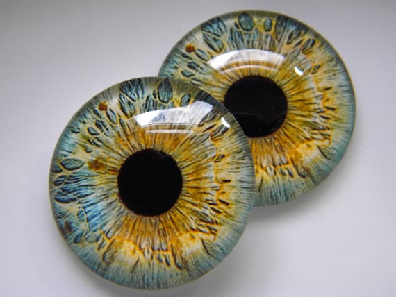 Glass eyes, gold eyes, dragon eyes, creature eyes, gold cat eyes, golden  eyes for sculptures, crafts, etc. One Pair-Choose size from menu.