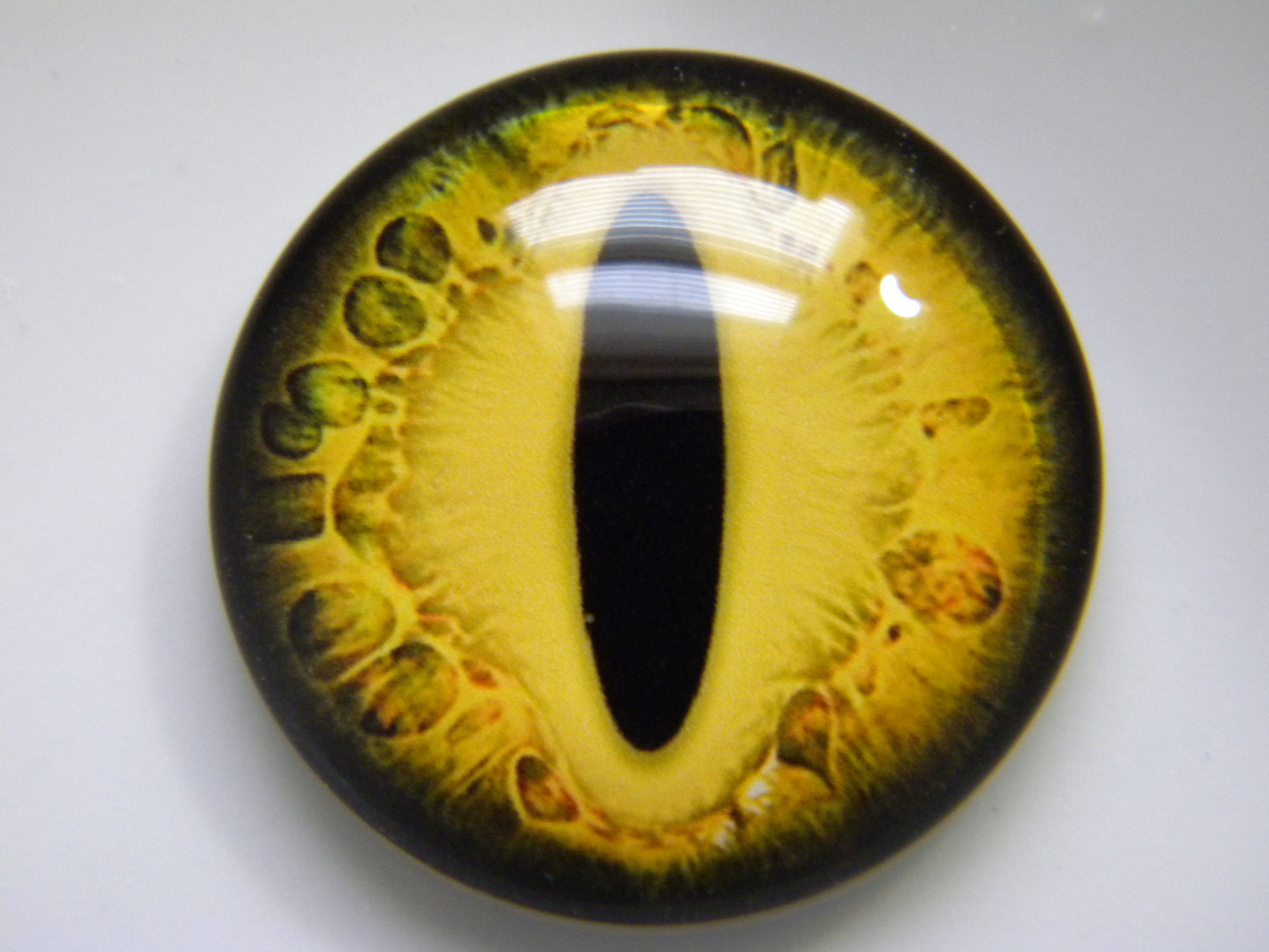 Yellow Dragon Glass Eyes with Monarch Butterflies – Handmade Glass