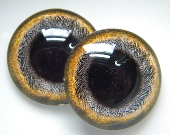 Glass Eyes, dog eyes, light brown dog eyes, glass dog eyes, doll eyes, large pupil brown eyes, sculpture eyes.One Pair-Choose size from menu