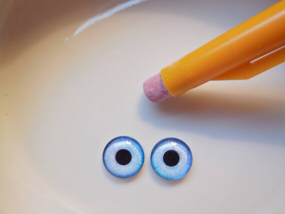 eyes for sculptures bird eyes Glass eyes taxidermy eyes blue eyes small blue eyes One pair 12mm glass eyes. doll eyes blue doll eyes