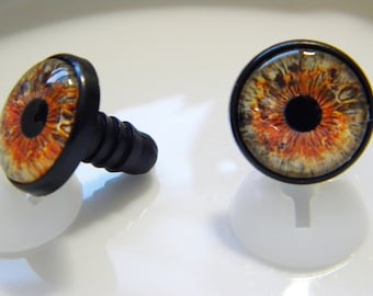 Brown safety eyes, 12-14-16-18-20 mm for stuffed animals, amigurumi, crochet animals, gurumi eyes, doll eyes, glass cabochon safety eyes.