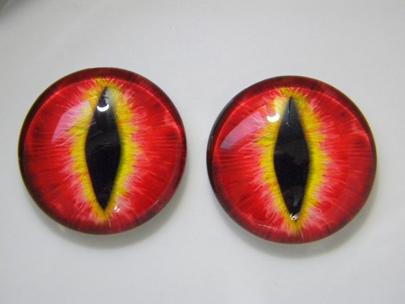Glass Eyes, Green Eyes, Dragon Eyes, Creature Eyes, Green Cat Eyes, Eyes  for Sculptures, Crafts, Etc. One Pair Choose Size From Menu. 