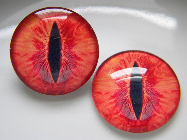 Glass Eyes Red Eyes Red Iris Cat Eyes Salmoncolored Eyes Etsy
