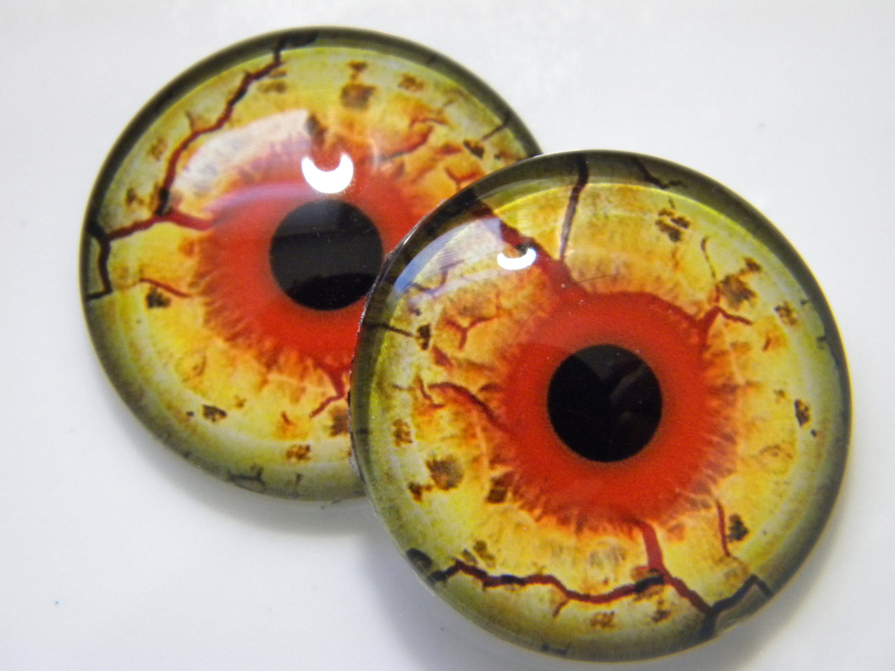 Glass Eyes, Gold Eyes, Dragon Eyes, Creature Eyes, Gold Cat Eyes, Golden  Eyes for Sculptures, Crafts, Etc. One Pair-choose Size From Menu. 