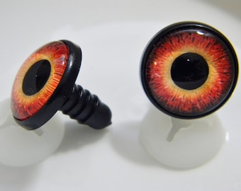 Ojos de seguridad rojos, 12-14-16-18-20 mm para ojos de peluche, ojos de amigurumi, ojos de animales de crochet, ojos de gurumi, etc. Elija el tamaño del menú.
