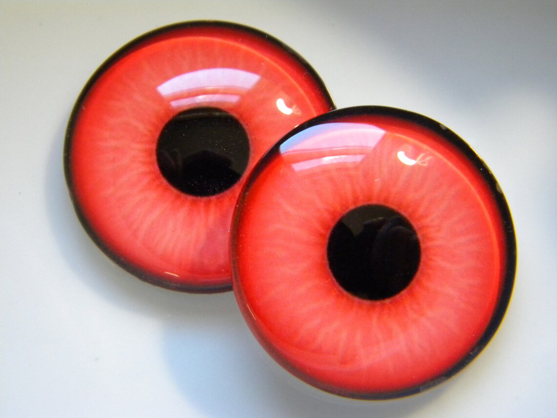 Glass eyes owl eyes bird eyes red eyes red owl eyes red Etsy
