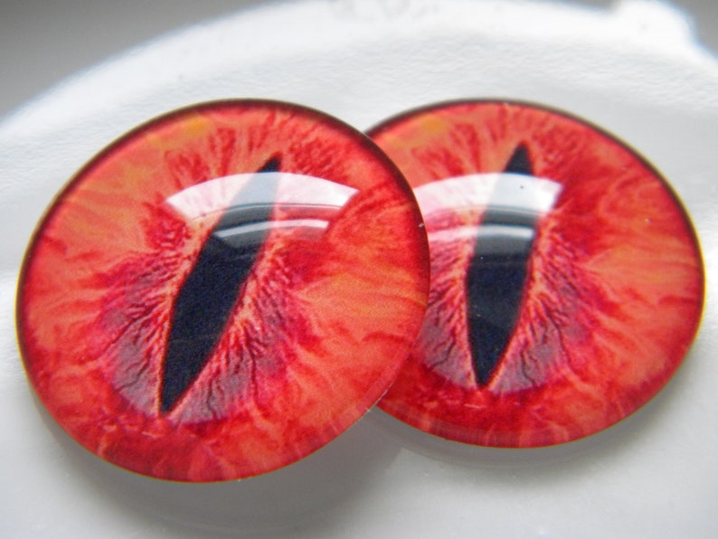 Glass eyes red eyes red iris cat eyes salmoncolored eyes Etsy