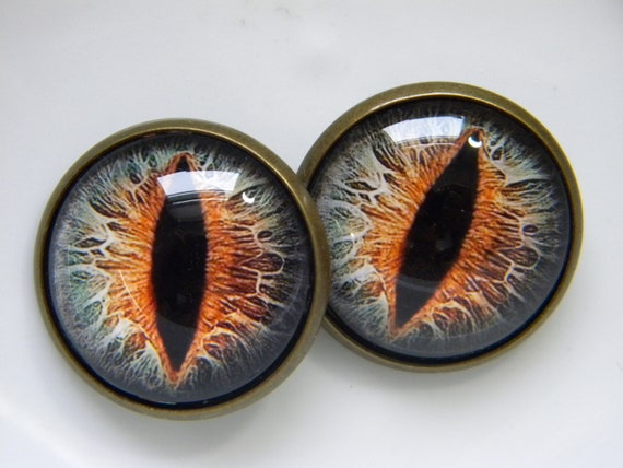 Glass Eyes, Gold Eyes, Dragon Eyes, Creature Eyes, Gold Cat Eyes, Golden  Eyes for Sculptures, Crafts, Etc. One Pair-choose Size From Menu. 