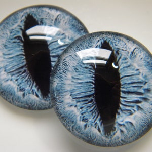 Glasaugen, blaue Augen, Drachenaugen, Kreaturenaugen, blaue Katzenaugen, Augen für Skulpturen, Kunsthandwerk, etc. Ein Paar - Größe wählen aus dem Menü.