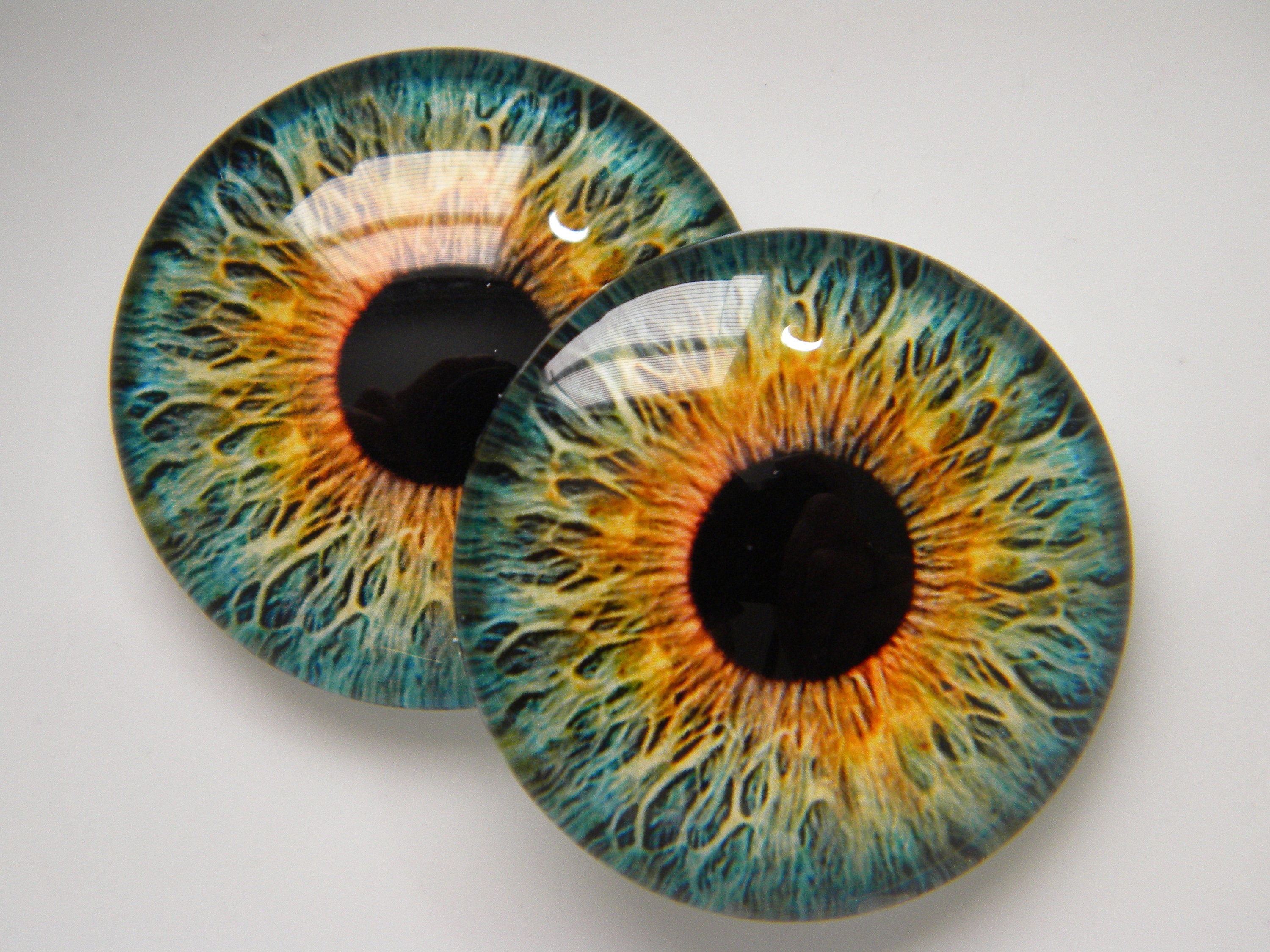 NOLITOY 100pcs Flatback Glass Round Dragon Eyes Glass Animal Eyes Blue DIY  Crafts Eyeballs Mixed Printed Round Eyes DIY Doll Eyeballs Dragon Eyes for