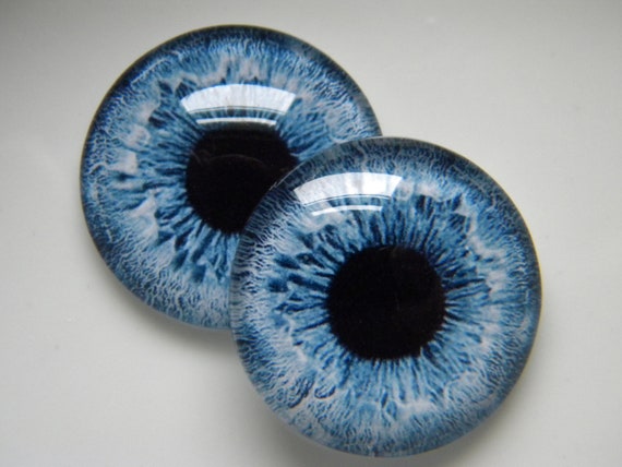 Glass Eyes, Blue Eyes, Human Eyes, Doll Eyes, Realistic Eyes, Animal Eyes,  Taxidermy Eyes, Craft Eyes. One Pair Choose Size From Menu. 