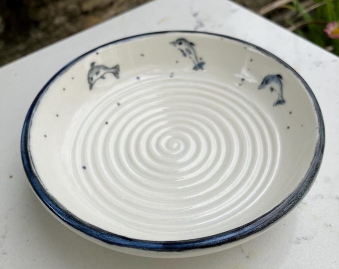 Handmade Ceramic Soap Dish: Dolphin Design
