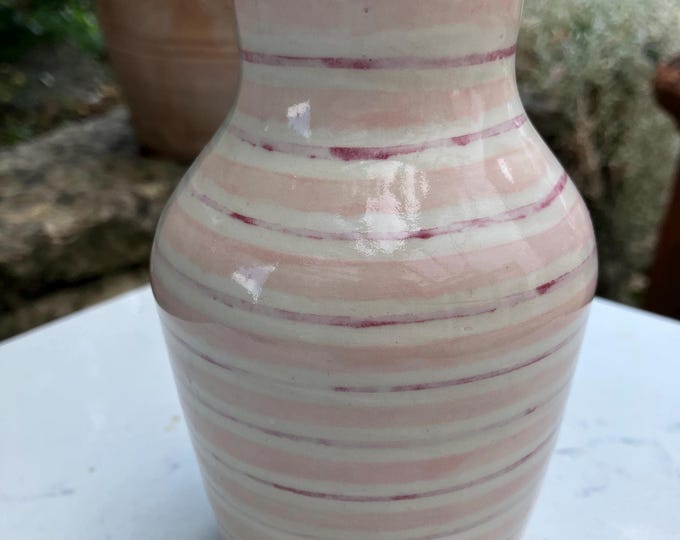 Lovely handmade ceramic small vase with hand painted pattern - decorative item. Free U.K. delivery.