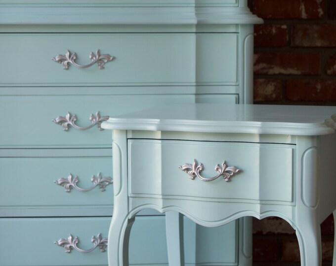 Aqua / Turquoise Nightstand Side Table Night Stand Etsy