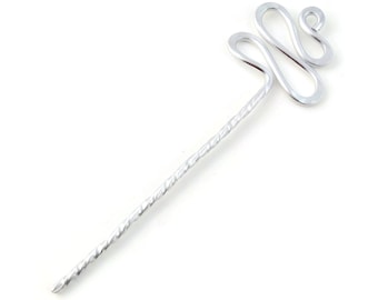 Original hair pick ribbon- silver