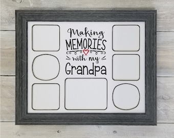 Making Memories with My Grandpa Photo Mat, Grandpa Frame, Fathers Day Gift, Picture Frame Collage