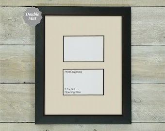 11x14 Photo Mat for Two 4x6 Photos - Photo Mat for 11x14 Frame, Double Matted, Portrait Photo Mat, 2 Opening Photo Mat