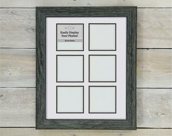 11x14 Photo Mat for Six 4x4 Photos - Photo Mat for 11x14 Frame, 6 Opening Mat, Picture Frame Mat, Photo Collage Frame, Picture Frame Mat