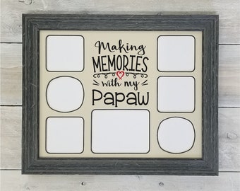 Making Memories With My Papaw Photo Mat - Papaw Frame, Papaw Gifts, Dad Gift, Grandfather Gift, Papaw Photo Collage