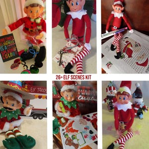 26 DAY ELF KIT - 2024 Christmas Elf Props Kit - 26+ Scenes, all pieces included - Elf Shenanigans for up to 5 Children in household