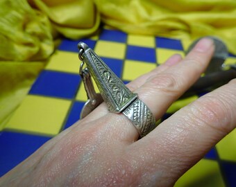 Moroccan Berber Spire Ring with French Coin Vintage