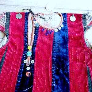Turkmen Tekke Tribal Childs Dress Coins Embroidery Buttons Talismans