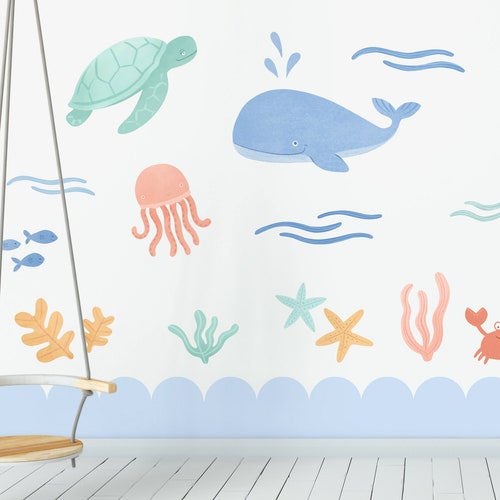 Under the Sea Decals Ocean Nursery Decor Removable and Eco Etsy UK