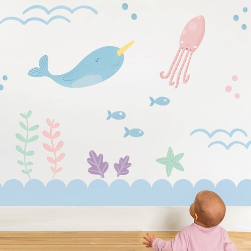 Under the Sea Decals Ocean Nursery Decor Removable Eco Etsy UK