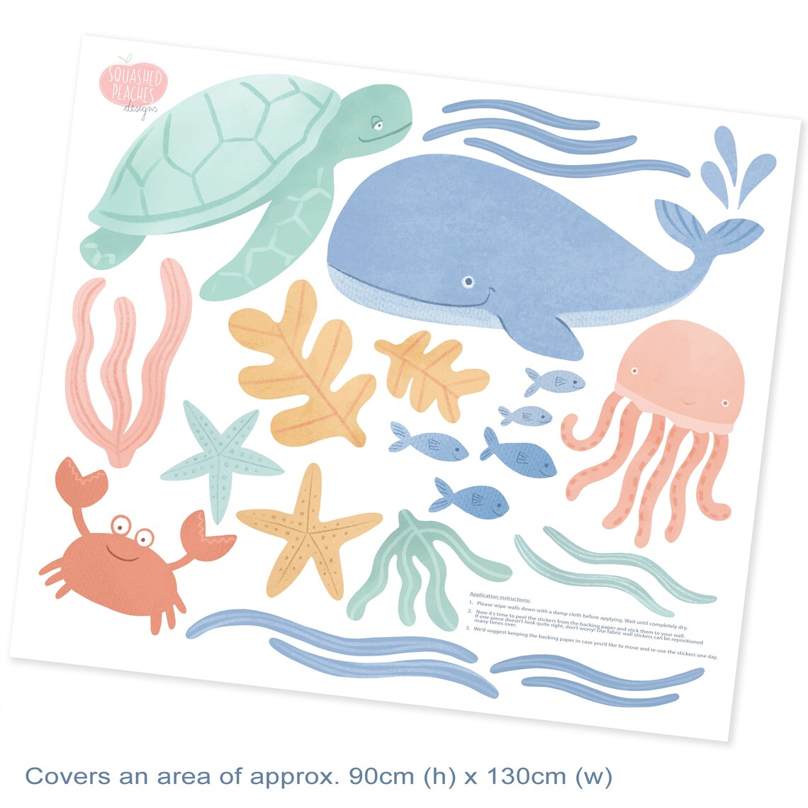 Under the Sea Decals Ocean Nursery Decor Removable Eco Etsy UK