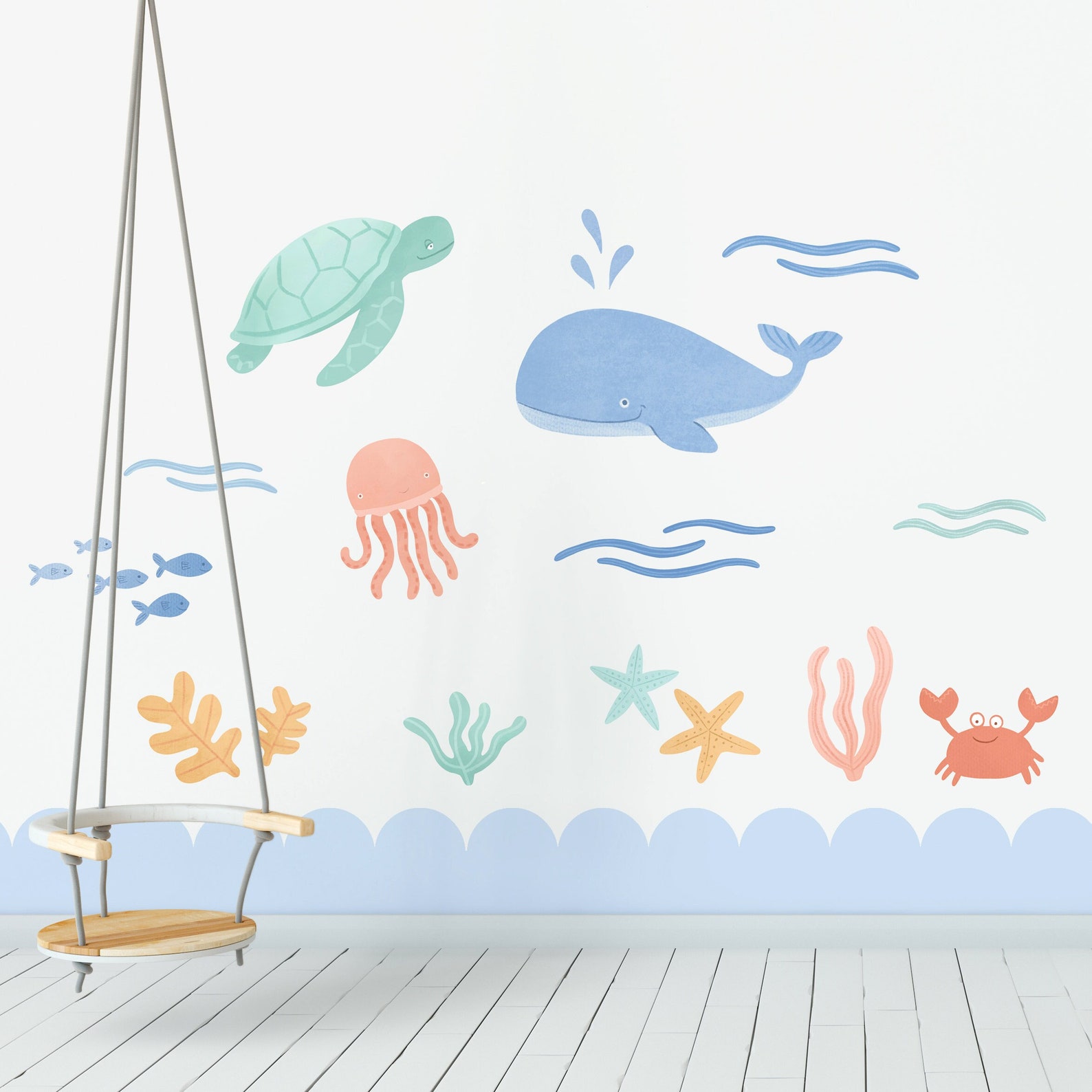 Under the Sea Decals Ocean Nursery Decor Removable Eco Etsy