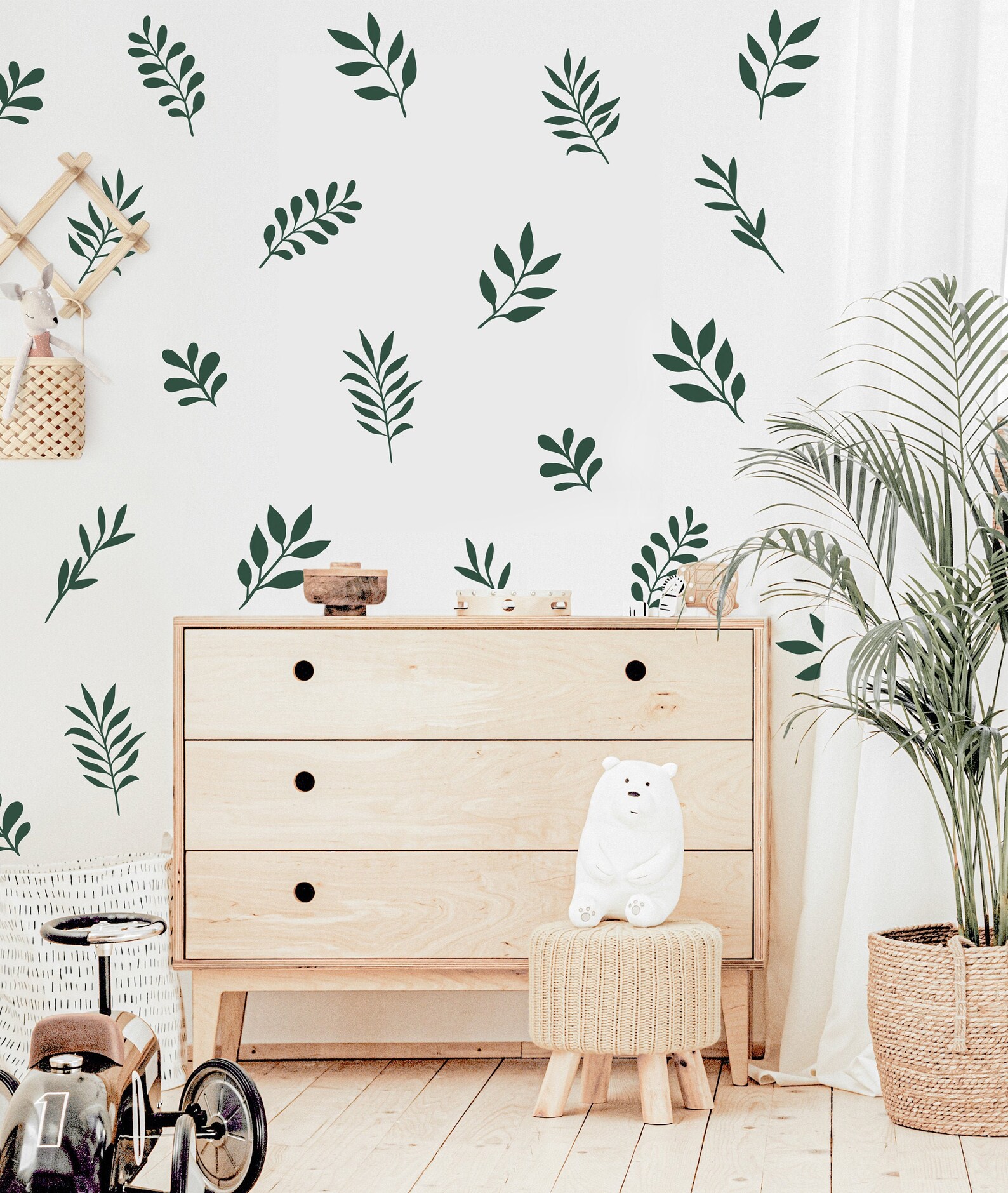 Botanical Wall Decals Botanical Nursery Stickers Leaf Decals Etsy