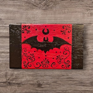 Hand Painted Gothic Bat Jewelry Box