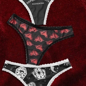 Gothic Women's Pentagram Black Panties, Monsterdam