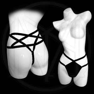 PENTAGRAM BELLA  Sexy goth burlesque pentagram harness undies g-string