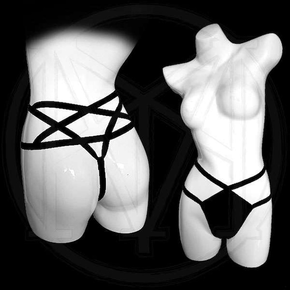 PENTAGRAM BELLA Sexy Goth Burlesque Pentagram Harness Undies G-string - Etsy PENTAGRAM BELLA Sexy Goth Burlesque Pentagram Harness Undies G-string - Etsy