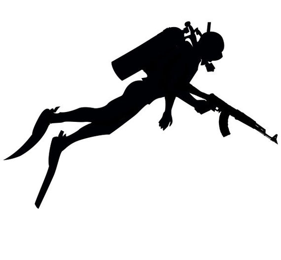 Scuba Diver Ak 47 Vector Svg Logo Etsy
