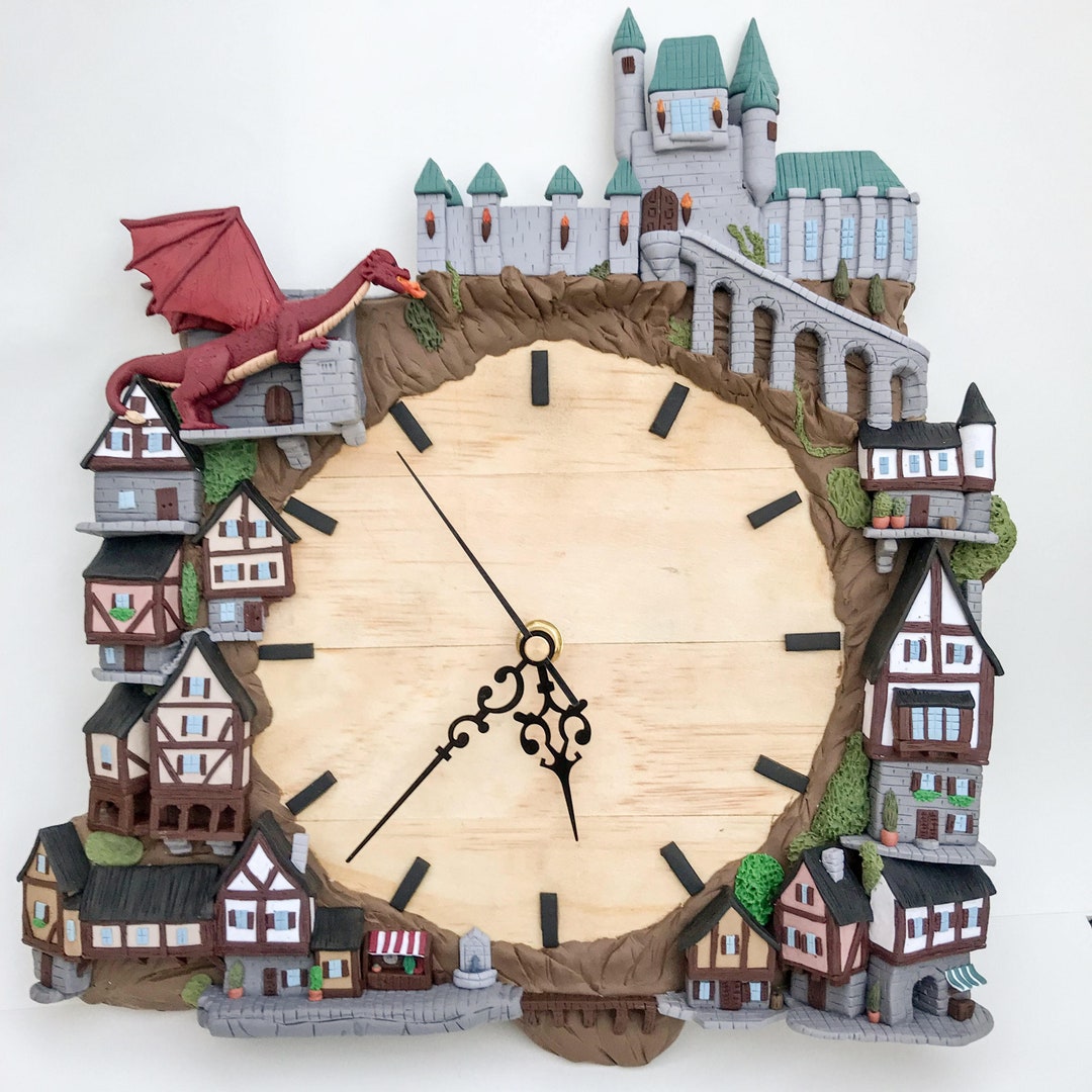 Medieval Wall Clock Handmade and Sculpted Miniature - Etsy
