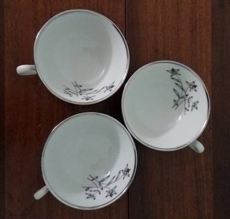 3 Kingsley by Lenox Tea Cups and Saucers Etsy