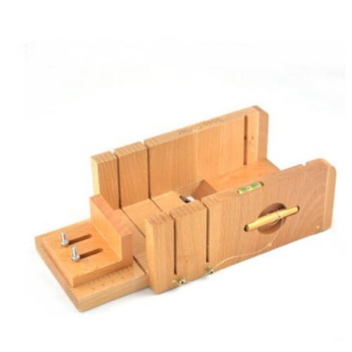 Wooden Soap Cutter Loaf Set With Rectangle Silicone Mold And Wood Box - Straight And Wavy Soaps