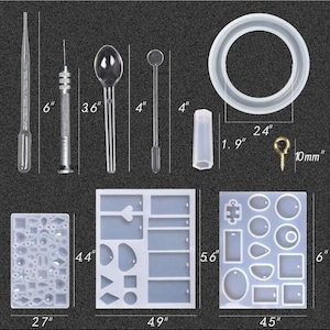 127-Piece Pendant Jewelry Mirror Epoxy Mold Accessories Set Bracelet Silicone Mold DIY Resin Crafts Mold-Jewelry Making Mold
