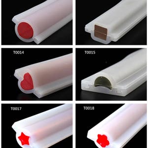 Variety Tube Soap Mould Candle Mold Cake Rolls Long Sandwich Silicone Mold Heart Flower Stars Mousse Cake Sandwich Tube Mold DIY Soap Mold